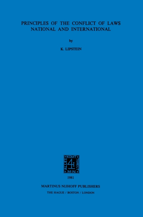 Principles of the Conflict of Laws National and International 