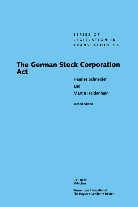 Cover image for book The German Stock Corporation Act