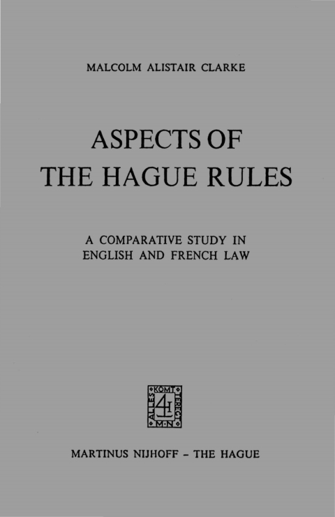 Cover image for book Aspects of The Hague Rules