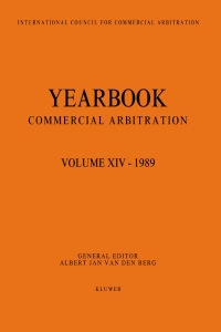 Cover image: Yearbook Commercial Arbitration Volume XIV - 1989 1st edition 9789065444080