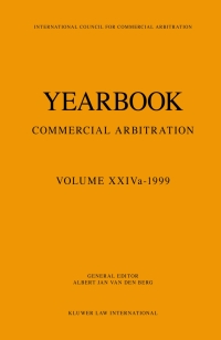 Cover image: Yearbook Commercial Arbitration Volume XXIVa - 1999 1st edition 9789041113139