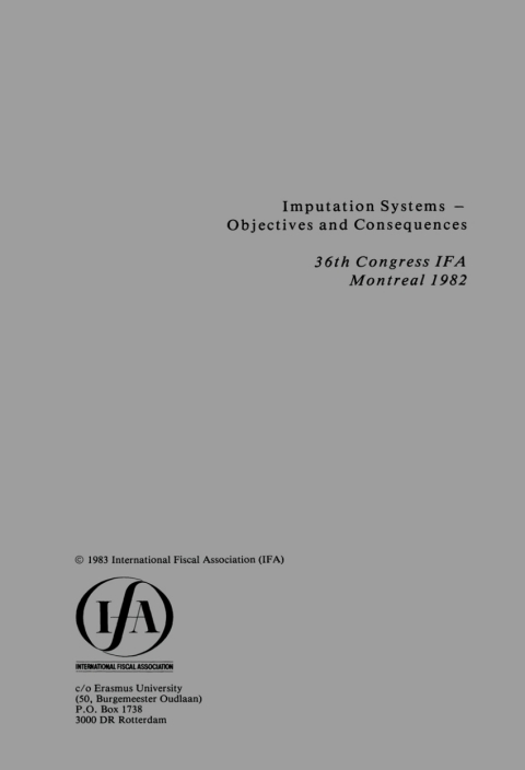 Cover image for book Imputation Systems - Objectives and Consequences