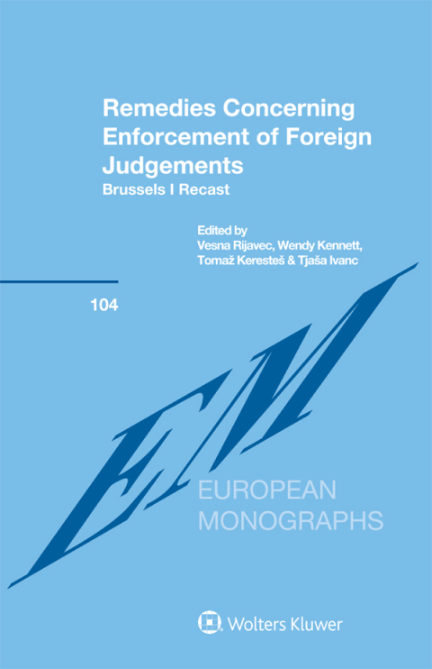 Cover image for book Remedies Concerning Enforcement of Foreign Judgements