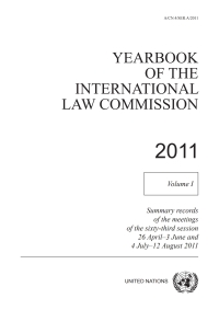 Cover image: Yearbook of the International Law Commission 2011, Vol. I 9789211338423