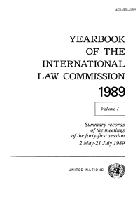Cover image: Yearbook of the International Law Commission 1989, Vol. I 9789211334050