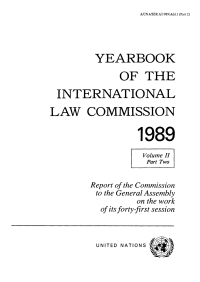 Cover image: Yearbook of the International Law Commission 1989, Vol. II, Part 2 9789211334074