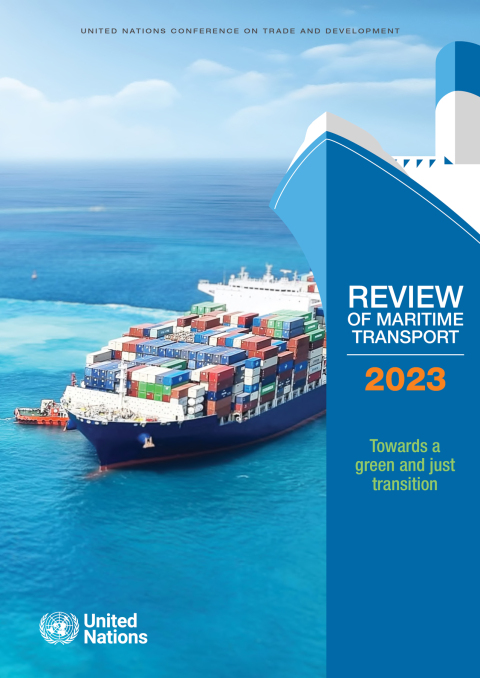 Cover image for book Review of Maritime Transport 2023: Towards a Green and Just Transition
