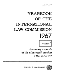 صورة الغلاف: Yearbook of the International Law Commission 1967, Vol.I 9789213624388