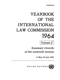 صورة الغلاف: Yearbook of the International Law Commission 1964, Vol.I 9789213624418