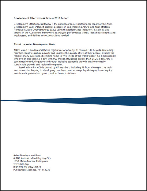 Cover image for book Development Effectiveness Review 2010 Report