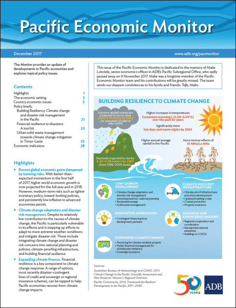 Cover image for book Pacific Economic Monitor December 2017