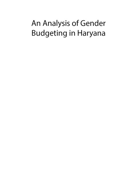 Cover image for book An Analysis Gender Budgeting in Haryana