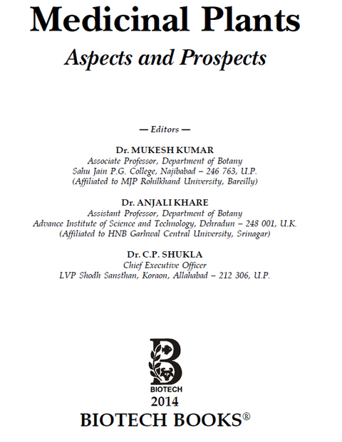 Cover image for book Medicinal Plants: Aspects and Prospects