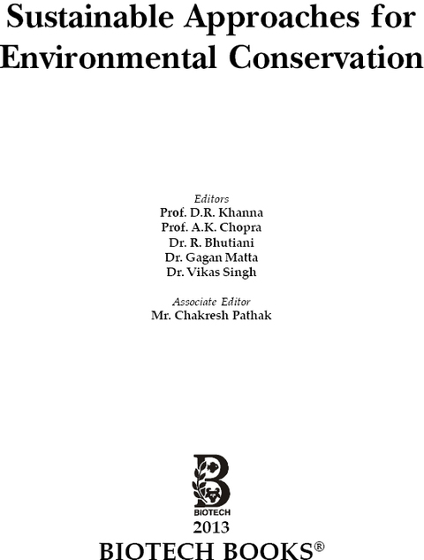 Cover image for book Sustainable Approaches for Environmental Conservation