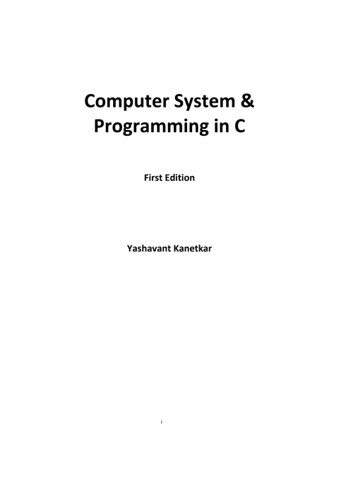 Cover image for book Computer System and Programming In C