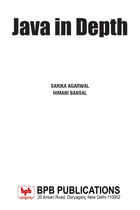 Cover image for book Java in Depth