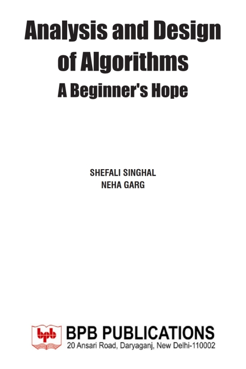 Cover image for book Analysis and Design of Algorithms