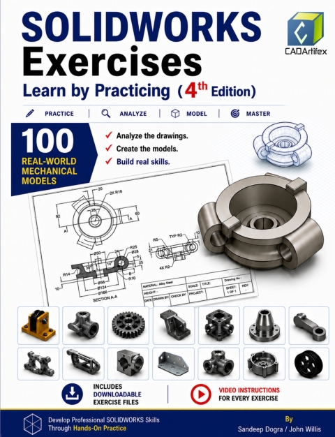 Cover image for book SOLIDWORKS Exercises - Learn by Practicing