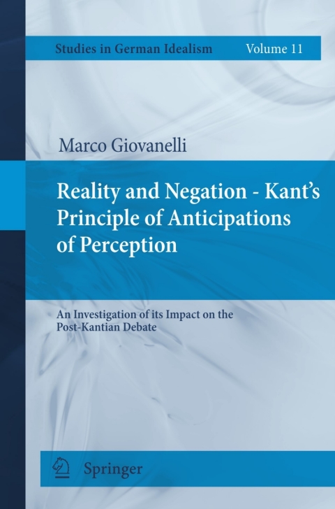 Cover image for book Reality and Negation - Kant's Principle of Anticipations of Perception