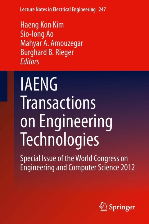 Cover image for book IAENG Transactions on Engineering Technologies
