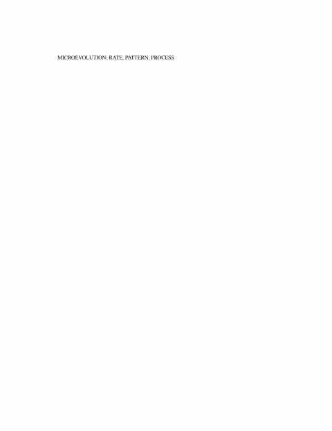 Cover image for book Microevolution Rate, Pattern, Process