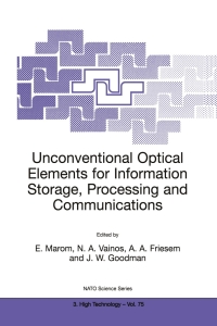 Imagen de portada: Unconventional Optical Elements for Information Storage, Processing and Communications 1st edition 9789401140966