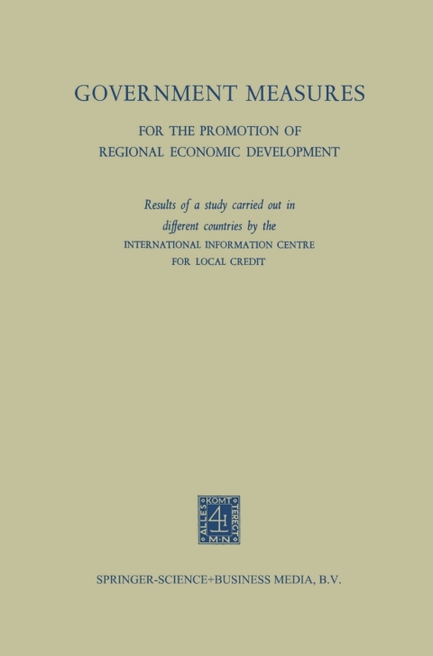 Cover image for book Government Measures for the Promotion of Regional Economic Development