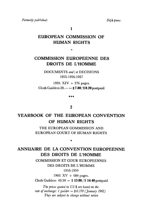 Cover image for book Yearbook of the European Convention on Human Rights / Annuaire de la Convention Europeenne des Droits de L’homme