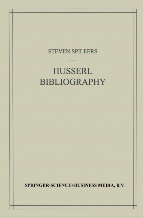 Cover image for book Edmund Husserl Bibliography