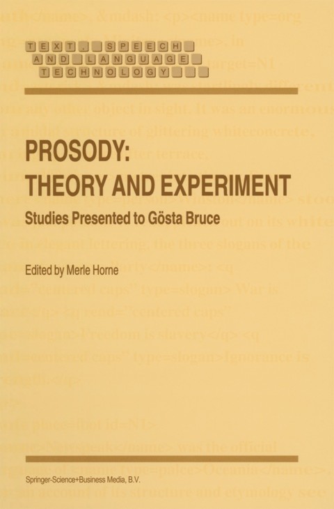Cover image for book Prosody: Theory and Experiment