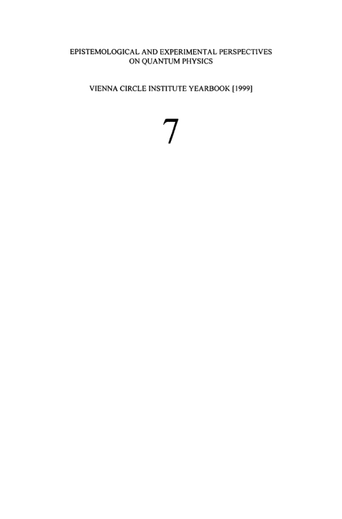 Cover image for book Epistemological and Experimental Perspectives on Quantum Physics