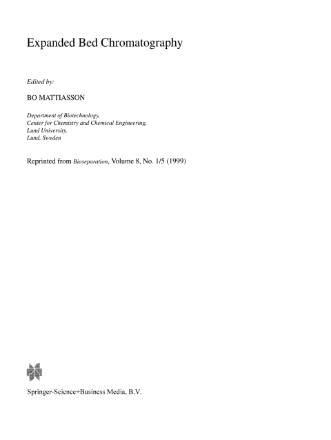 Cover image for book Expanded Bed Chromatography