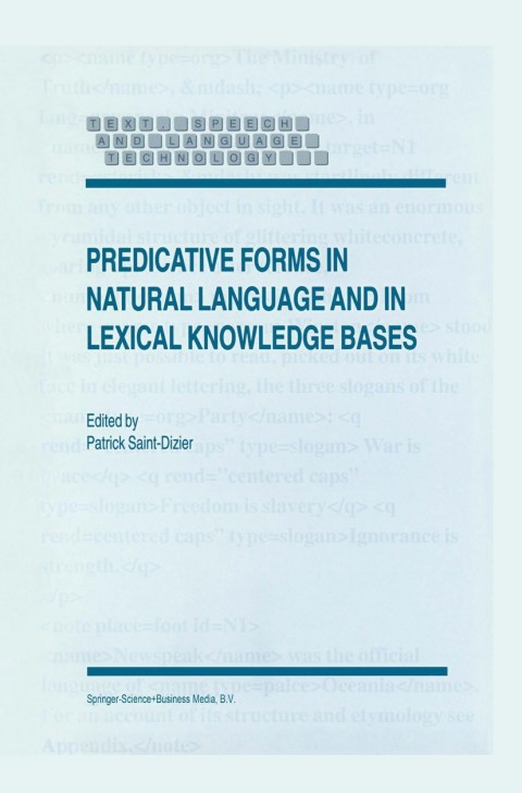 Cover image for book Predicative Forms in Natural Language and in Lexical Knowledge Bases