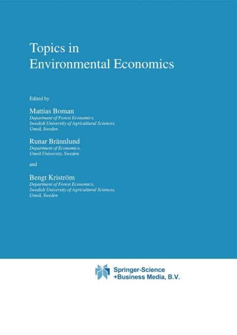 Cover image for book Topics in Environmental Economics