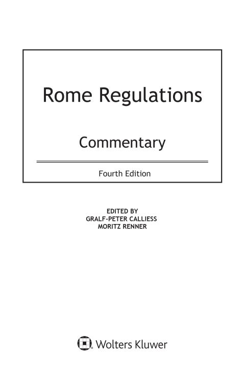 Cover image for book Rome Regulations