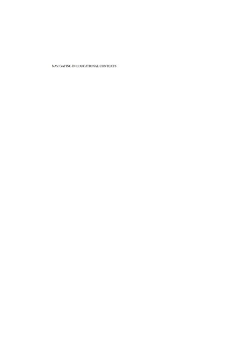 Cover image for book NAVIGATING IN EDUCATIONAL CONTEXTS