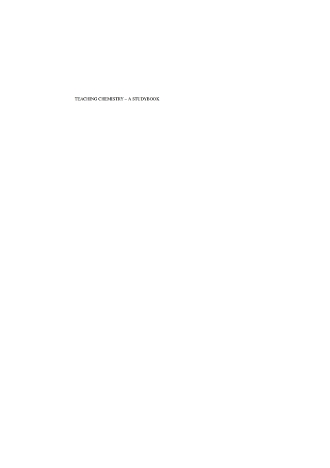 Cover image for book Teaching Chemistry – A Studybook