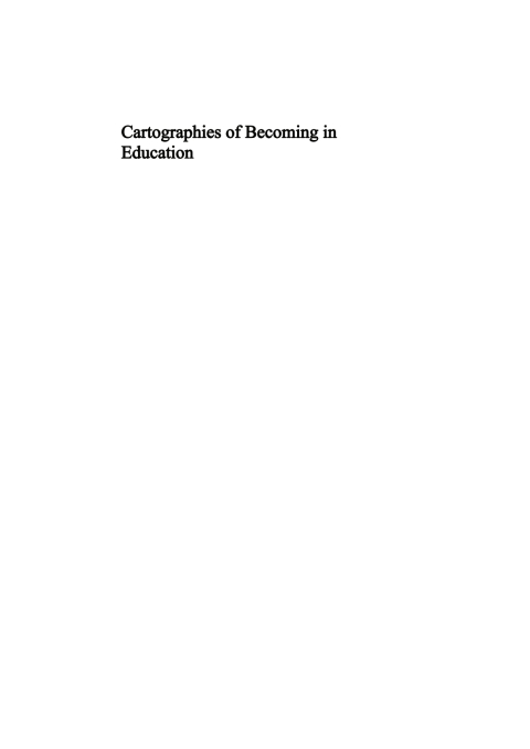 Cover image for book Cartographies of Becoming in Education