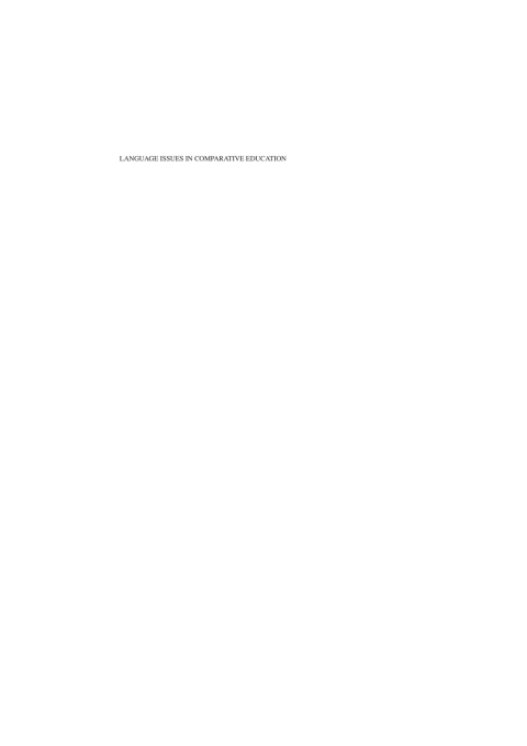 Cover image for book Language Issues in Comparative Education