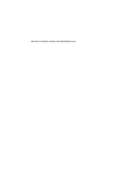 Cover image for book Private Tutoring Across the Mediterranean