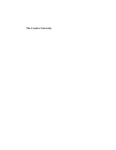 Cover image for book The Creative University