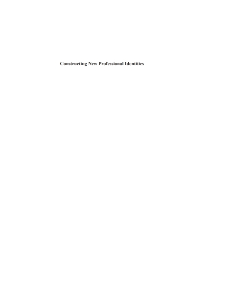 Cover image for book Constructing New Professional Identities