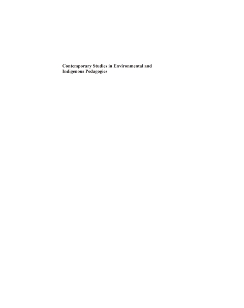 Cover image for book Contemporary Studies in Environmental and Indigenous Pedagogies