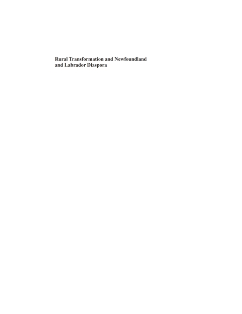 Cover image for book Rural Transformation and Newfoundland and Labrador Diaspora