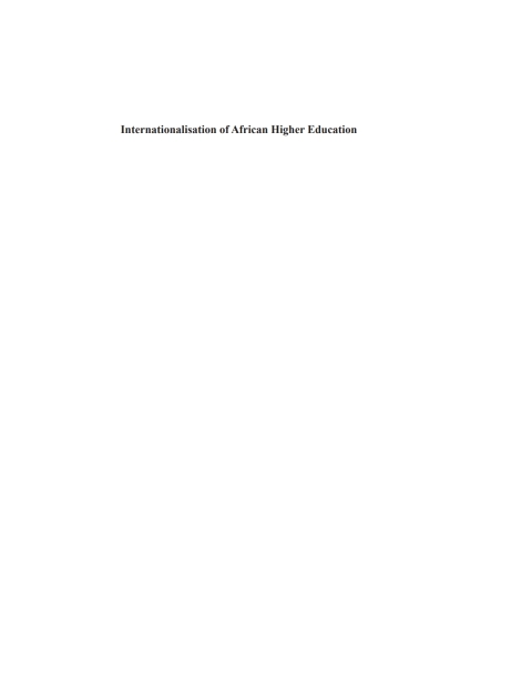 Cover image for book Internationalisation of African Higher Education