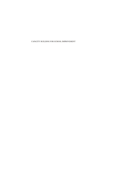 Cover image for book Capacity Building for School Improvement