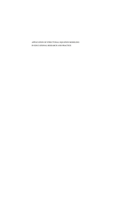 Cover image for book Application of Structural Equation Modeling in Educational Research and Practice