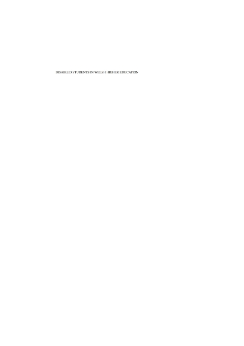 Cover image for book Disabled Students in Welsh Higher Education