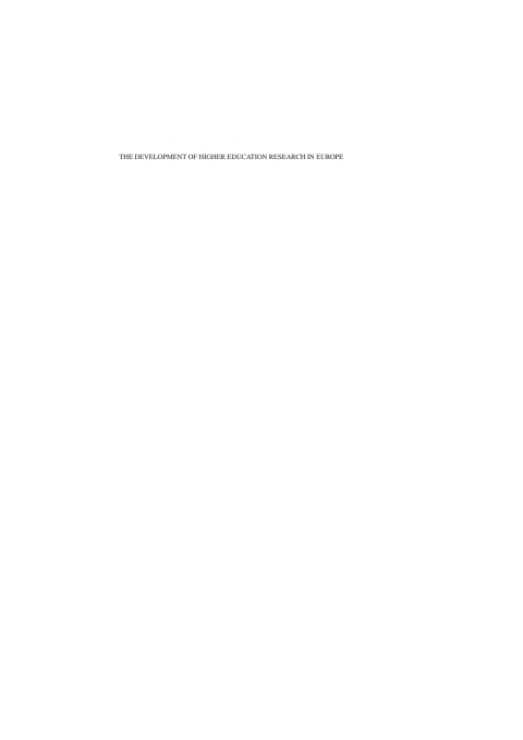 Cover image for book The Development of Higher Education Research in Europe
