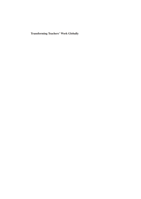 Cover image for book Transforming Teachers’ Work Globally